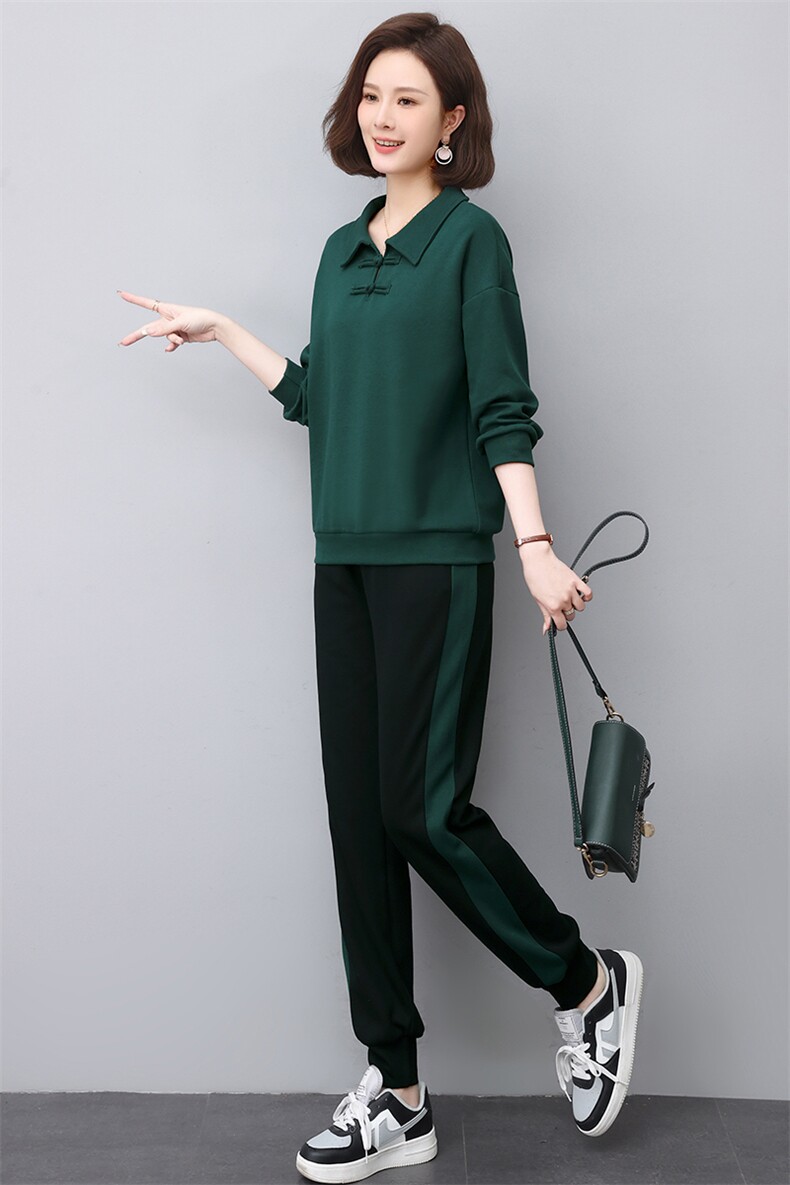 长期现货，复古文艺运动套装女春秋2025新款休闲气质减龄卫衣套装,女装套装/套裙,涵誉