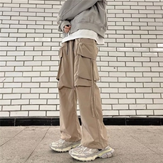 百搭工装裤高街宽松阔腿裤男女生情侣休闲裤时尚长裤子X19-2/P40，男装工装外套，星座506
