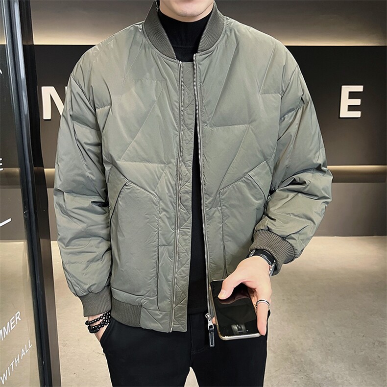 轻薄短款男冬季2025新款羽绒服棒球领外套上衣A313-Y5113-P165,男装羽绒服,电商A313