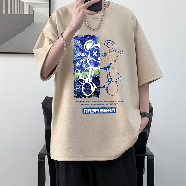 麂皮绒短袖t恤男大码半袖男 JD82290-P25图片