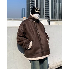 麂皮绒一体羊羔棉袄外套韩版潮流面包服R2908P100，女装短外套，星座1116-2