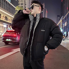 AY107/P118控158秋冬季社会小伙百搭拼接假两件保暖棉衣男图首，男装棉衣，星座305B-1