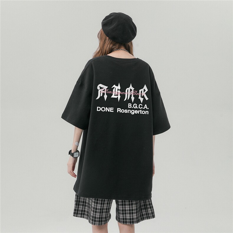 中性风23新款夏季时尚百搭宽松字母印花纯棉短袖T恤T1175P25控38,男装T恤,A247A