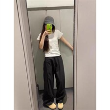 春秋美式高街休闲裤男女垂感阔腿西裤长裤纯色西装裤宽松直筒裤子，男装西服套装，电商A443