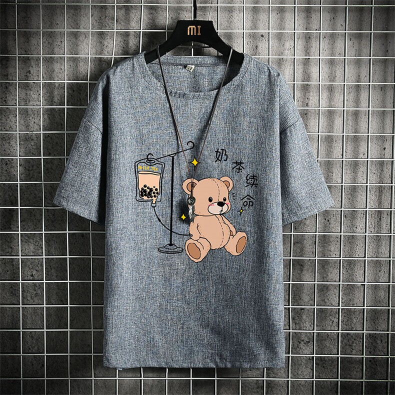 ZT71194-P35 风复古亚短袖男t恤男半袖网格 控48图片