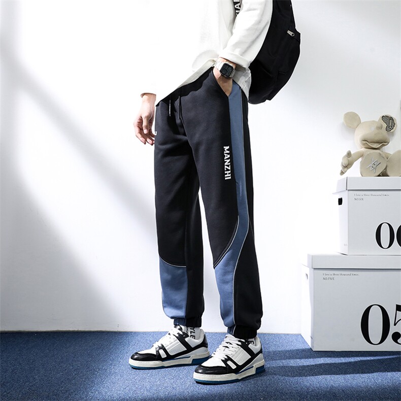 7XL-M货足港风卫裤男2023春季新款加肥加大码休闲撞色运动裤长裤,男装休闲裤,钱塘717(原712)