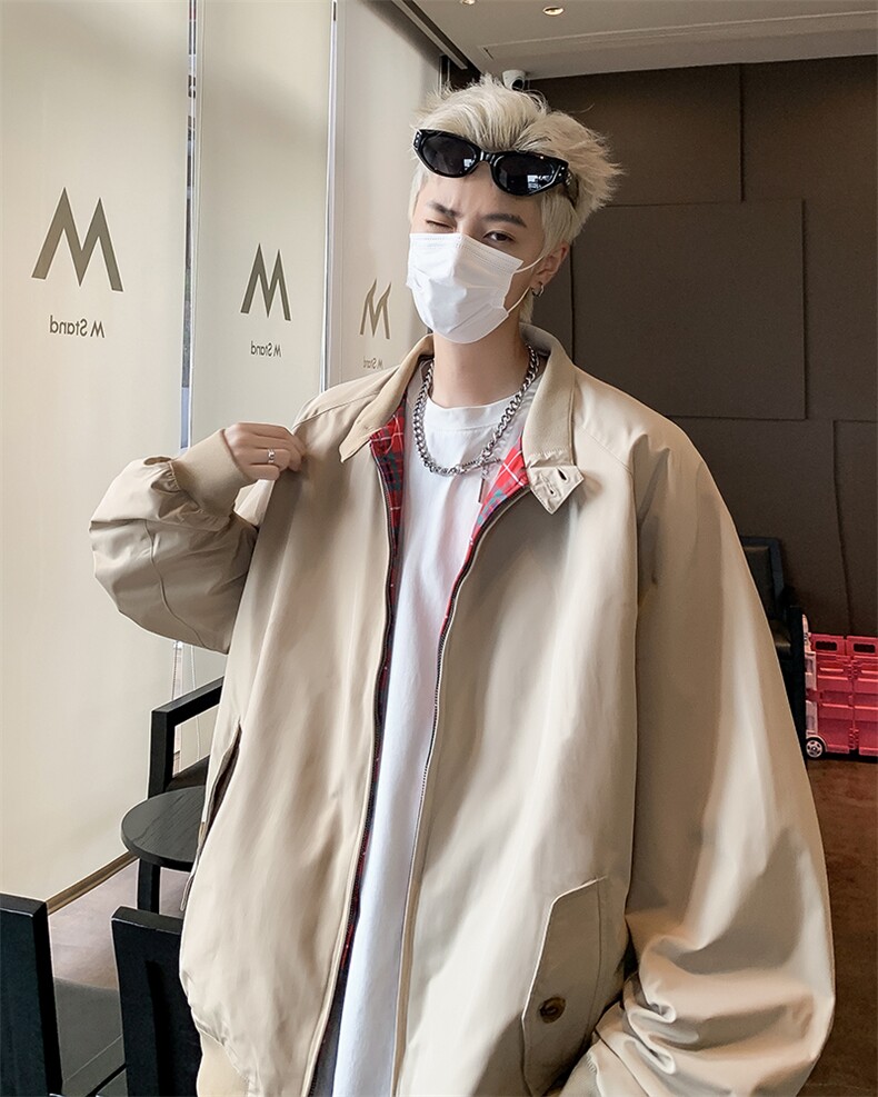 美式高街复古拉链工装外套休闲飞行员立领上衣夹克男春秋,男装夹克,星座410-7