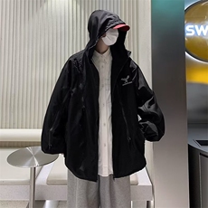 美式防水牛津布冲锋衣男拉链机能连帽户外宽松休闲外套JK0530-P55，男装夹克，星座308B-1