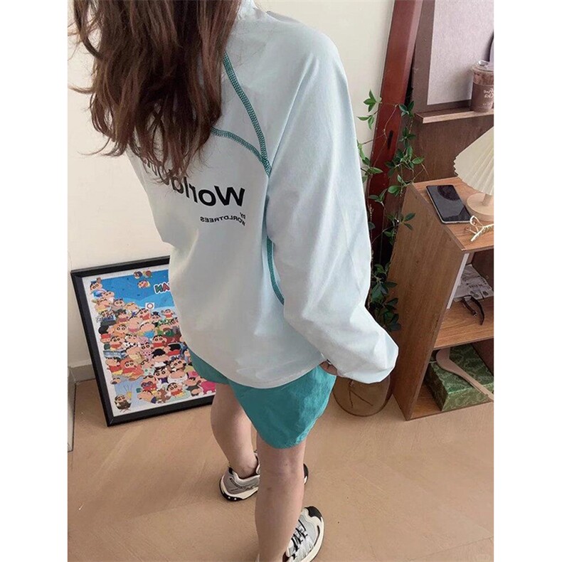 美式高街解构工艺速干长袖T恤男女款防晒罩衫户外运动潮牌骑行服,男装防晒衣,电商A486