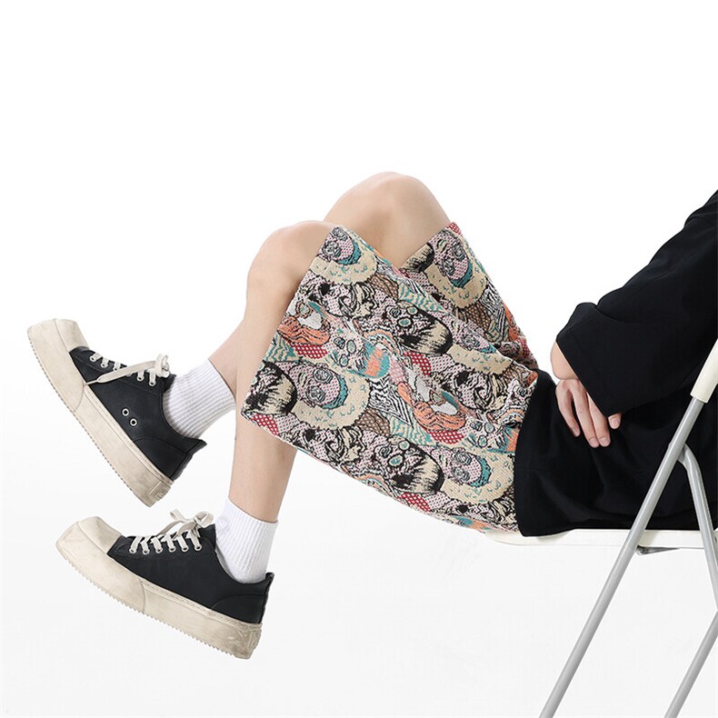 夏威夷风针织短裤男款夏季休闲海边沙滩裤子潮牌休闲运动五分中裤，男装休闲裤，电商A086-1