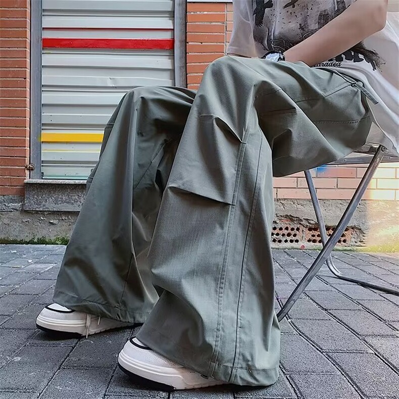 夏季速干伞兵裤男款美式直筒宽松冲锋休闲裤ins潮牌简约机能裤子,男装休闲裤,星座1013