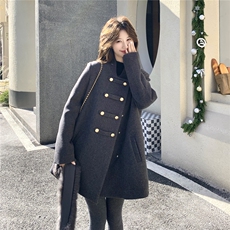 2026年冬季新款韩版宽松显瘦百搭真毛领围脖双排扣内胆羽绒女大衣，女装羽绒服，2C159