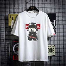 2021夏季新网格挂拍日系大码男已注册卡通印花短袖T恤T1072-P25，男装T恤，电商A001