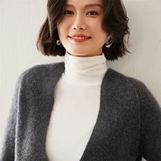 秋冬季新款V领35%羊绒衫女宽松低领时尚百搭，女装羊绒衫，七柒羊绒