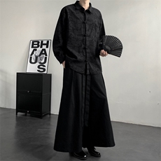 2025秋冬新款灯芯绒清明上河图新中式盘扣唐装汉服2535-P60，男装民族服装，电商A057