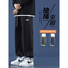夏季潮牌宽松直筒卡其色纯棉长裤男/女同款K662特批41，男装休闲裤，星座718-1