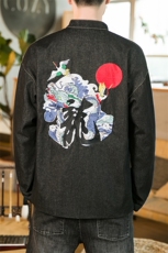 秋装风牛仔唐装潮新中式龙刺绣复古外套盘扣夹克JK22/P150，男装夹克，电商A221A