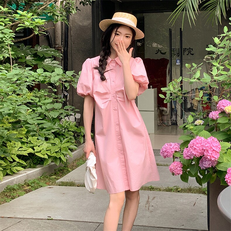 【现货】主推韩版学院衬衫式小个子连衣裙1867p105k158，女装连衣裙，浙宝186
