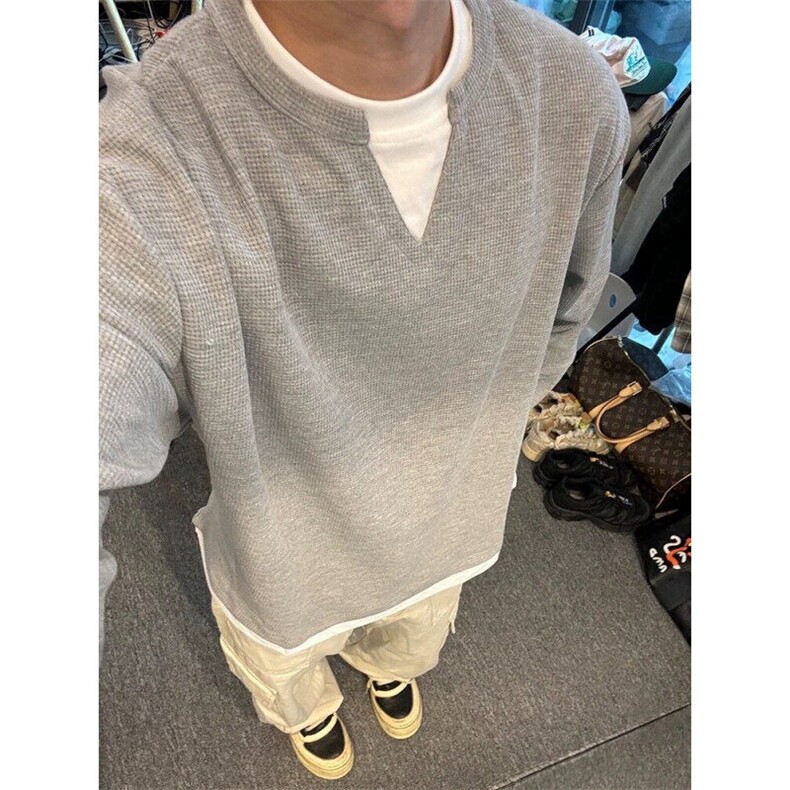 XZ809A/XS16/特P24/控48华夫格家俩件亨利领长T卫衣打底衫,男装卫衣,星座809A(原222-1)