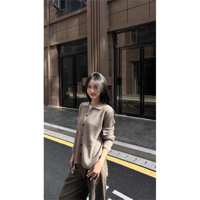 XZ1005-1-HXD1529-P68-华夫格慵懒氛围感开衫毛衣外套男女,男装针织衫/毛衣,星座1005-1