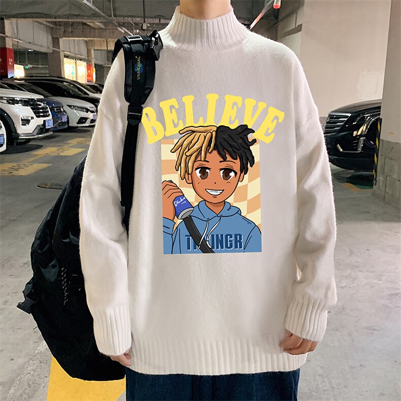 半高领毛衣男士大码针织衫男毛线衣男M18271-P45加绒款-P65,男装针织衫/毛衣,电商A040