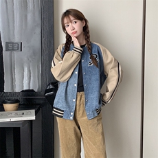 2023年秋季牛仔拼接棒球服82395-P145-K188，女装短外套，辉之琳
