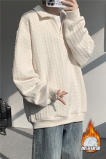 假两件卫衣男秋冬加绒加厚提花无帽打底衫宽松大码上衣WY008加绒，男装T恤，电商B312