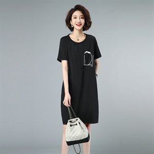 2021夏款新款拼接大码女装连衣裙237款图片