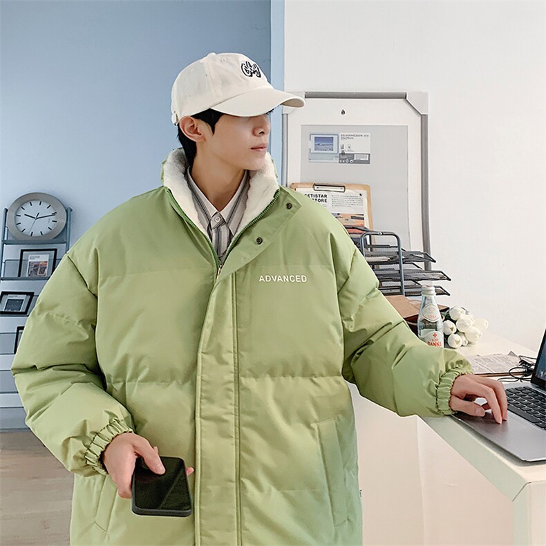 新款冬季男立领纯色加厚情侣港风棉衣M066B-P75控148,男装棉衣,星座717