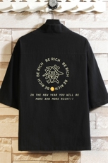 HF59163-P40风汉服男开衫外套七分袖道袍砖墙挂拍，男装民族服装，电商A040A