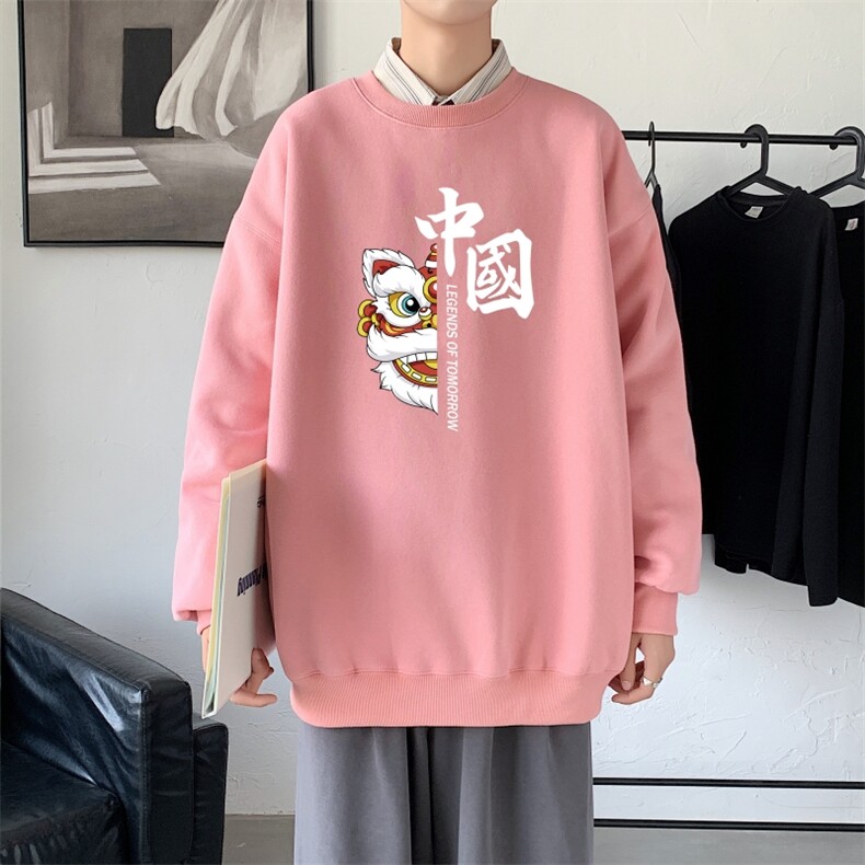 Y2414P38港风21秋季新款动漫圆领卫衣男潮流宽松青少年休闲外套,男装卫衣,星座510A-1