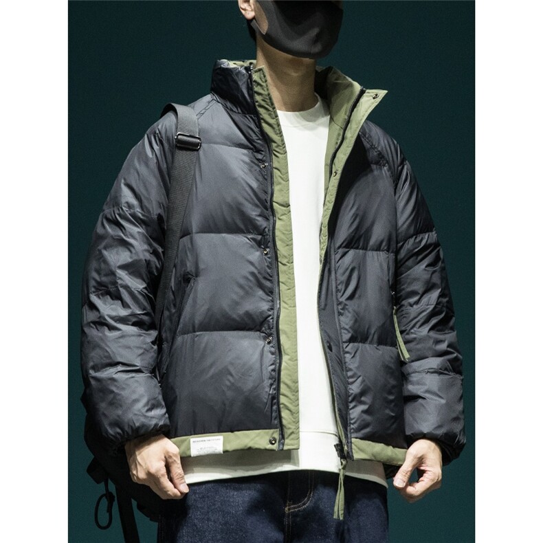 潮牌工装短款男士羽绒服鸭绒宽松加大码冬季新款加厚防寒服外套潮,男装羽绒服,星座1210-1