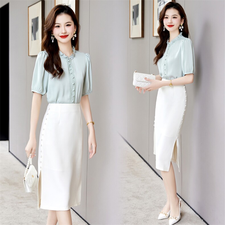 御姐气质女神范套装女夏盐系炸街轻熟风高级感2023半身裙两件套，女装套装/套裙，时尚俏佳人