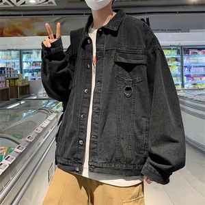 工装牛仔外套男港风潮牌宽松暗黑系痞帅韩版潮牌上衣夹克 JX305图片