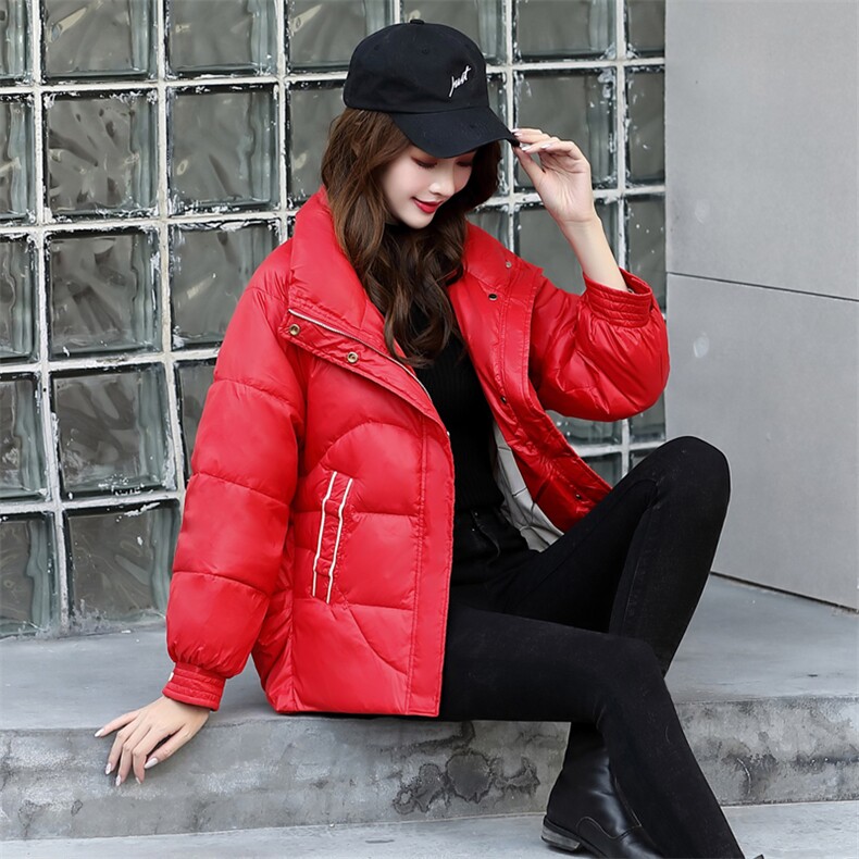 时尚保暖女士羽绒服 简约大方 后背刺绣设计 适合秋冬季节穿着图片