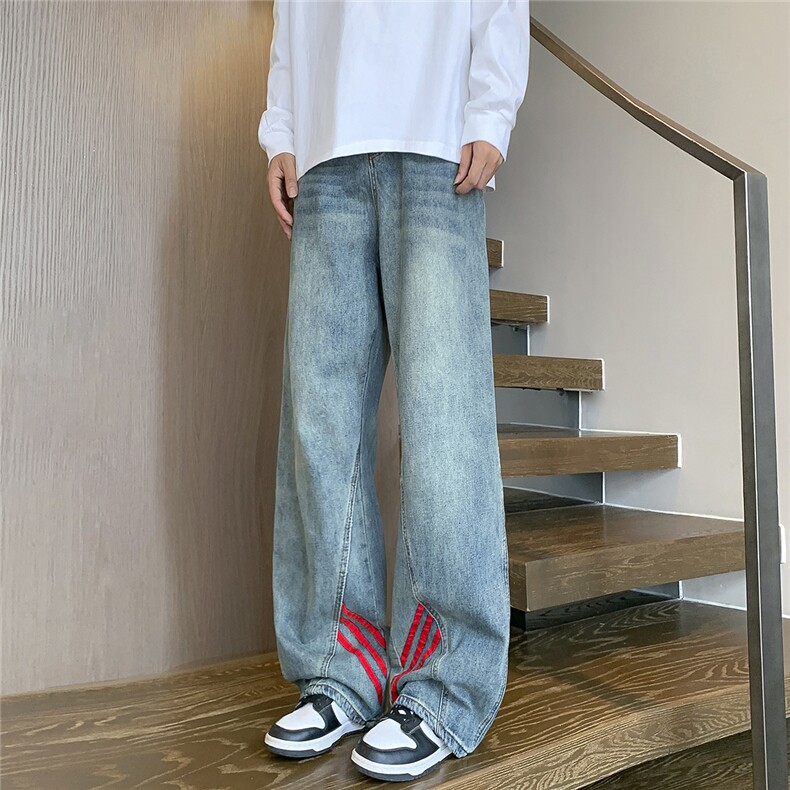 C315-G3056现货数据款织带拼接牛仔裤(P65X89)公寓8,男装牛仔裤,电商C315