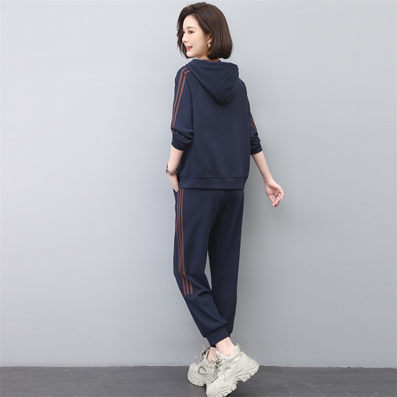 2024年春秋季新款连帽卫衣两件套中老年运动服套装,女装套装/套裙,忆绮罗