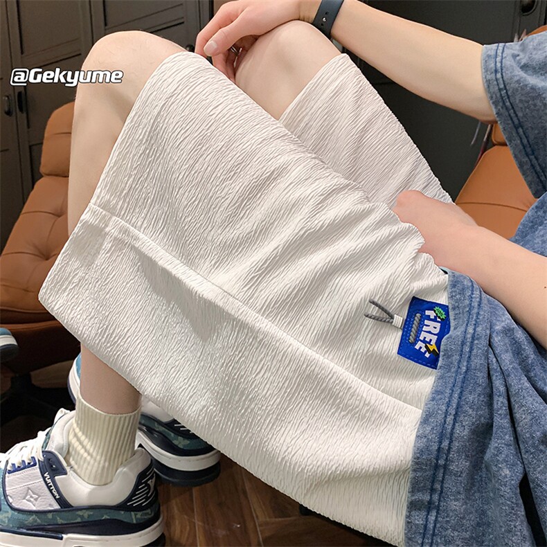 8XL-M 特大码垂感邹感冰丝休闲男轻薄透气运动五分短裤DK1511P45图片