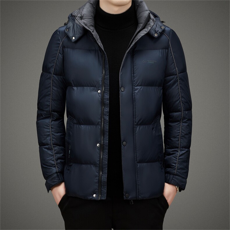 中年商务休闲棉服外套爸爸装冬季新款男士可脱卸帽加厚保暖棉衣图片