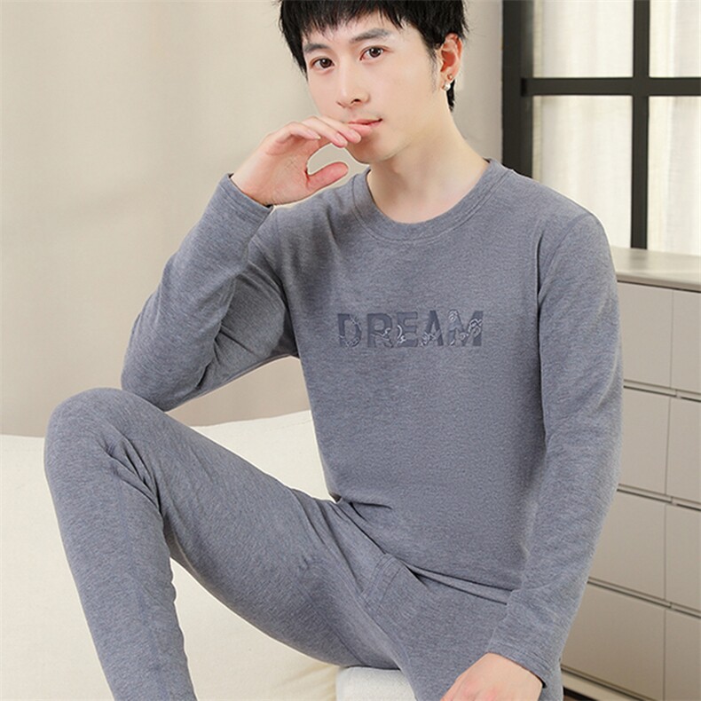 秋冬保暖内衣男士秋衣秋裤7A抗菌自发热德绒打底衫套装TZ3812-P55，男装休闲套装，星座310B-3