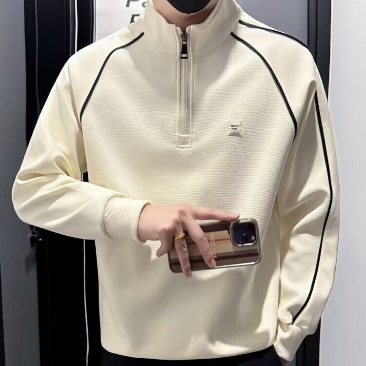A194-P47半拉链卫衣男春秋款美式复古高级感上衣男士百搭宽松，男装卫衣，电商B323A