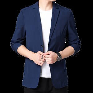 男士春秋季单西上衣2023秋季新款西装男中年爸爸休闲西服外套图片
