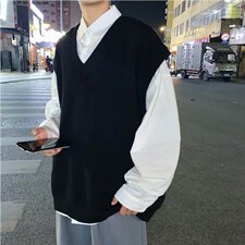 毛衣马甲外套潮流韩版针织背心港风潮牌情侣坎肩上衣MJ8802-P30，男装背心/马甲，星座1008-2
