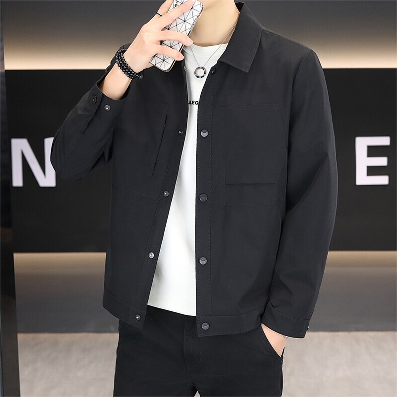 直播春季高品质翻领潮流百搭休闲夹克外套上衣男9817P120，男装夹克，电商B226-2（原B217-2）