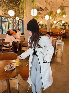 洋气小香风格纹衣压缩保暖服外套,女装棉衣/棉服,M.W 嫚维