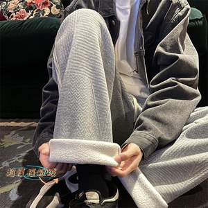 XZ616 冬季新款加绒加厚提花提花面料休闲裤 TY426 P65控78图片