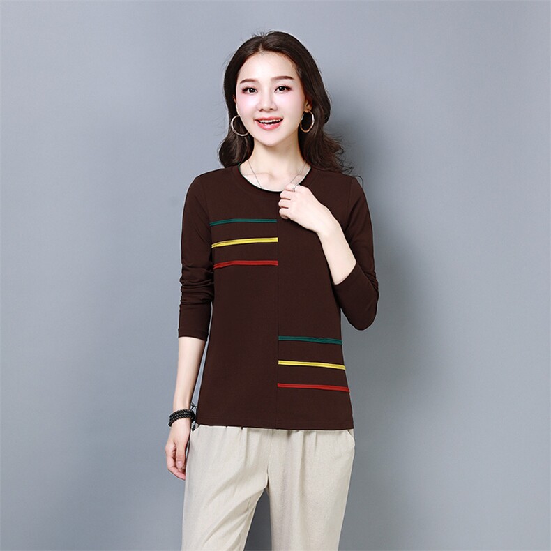 圆领宽松舒适简约2021春季新款百搭修身时尚潮流,女装T恤,姿萝菲