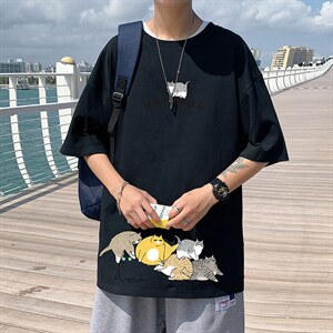 DX17155-P20 纯棉短袖t恤男大码半袖打底衫宽松体恤衫 港风图片
