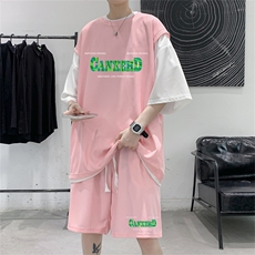 数据款冰丝华夫格套装潮流休闲短袖短裤两件套FTZ3055-P55控78，男装牛仔裤，电商B370