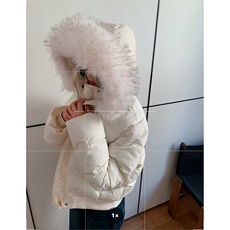 网络图现货美式潮牌新款大毛领加厚保暖显瘦连帽棉服J206-P75，男装棉衣，星座715-7